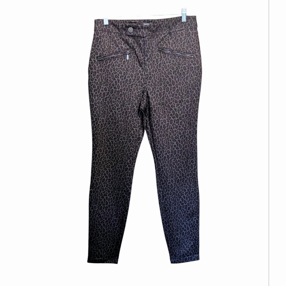 Simply Vera Animal Print Skinny Fit Ponte Pants